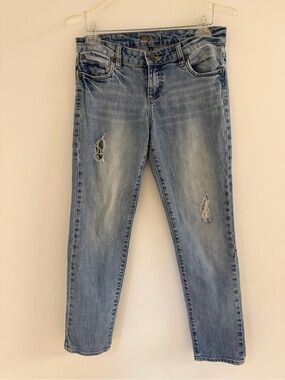 Kut from the Kloth Light Blue Distressed Straight Leg Jeans